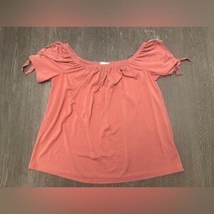 OLIVE & OAK DUSTY ROSE OFF THE SHOULDER SHORT SKEEVE TOP - Size Small SKU:576